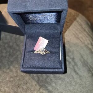 Zales Silver Ring with Clear Gemstone